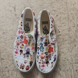 Disney 100 Characters Vans Slip Ons Womens Size 6.5
